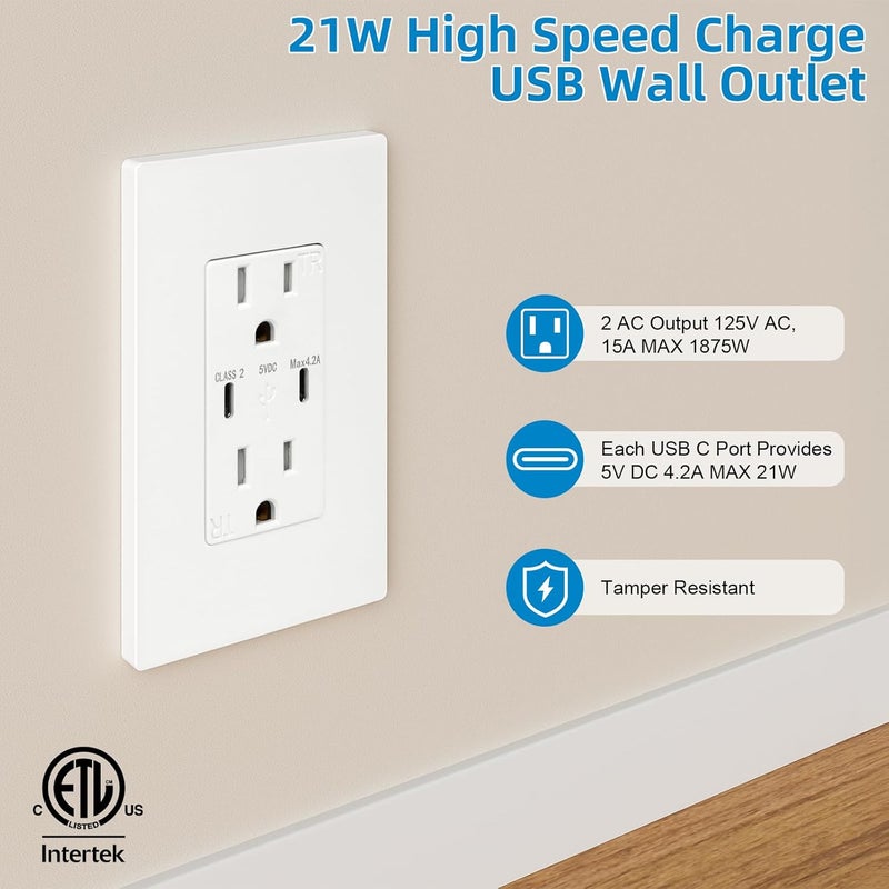 Celendor in Wall Cable Management Kit, 2 AC & 2 USB-C Ports Recessed Outlet Box for Wall Mount TV,Recessed Power Box with 9.8ft Extender for Unreachable Outlets,Hide TV Cords & Cables - Image 5